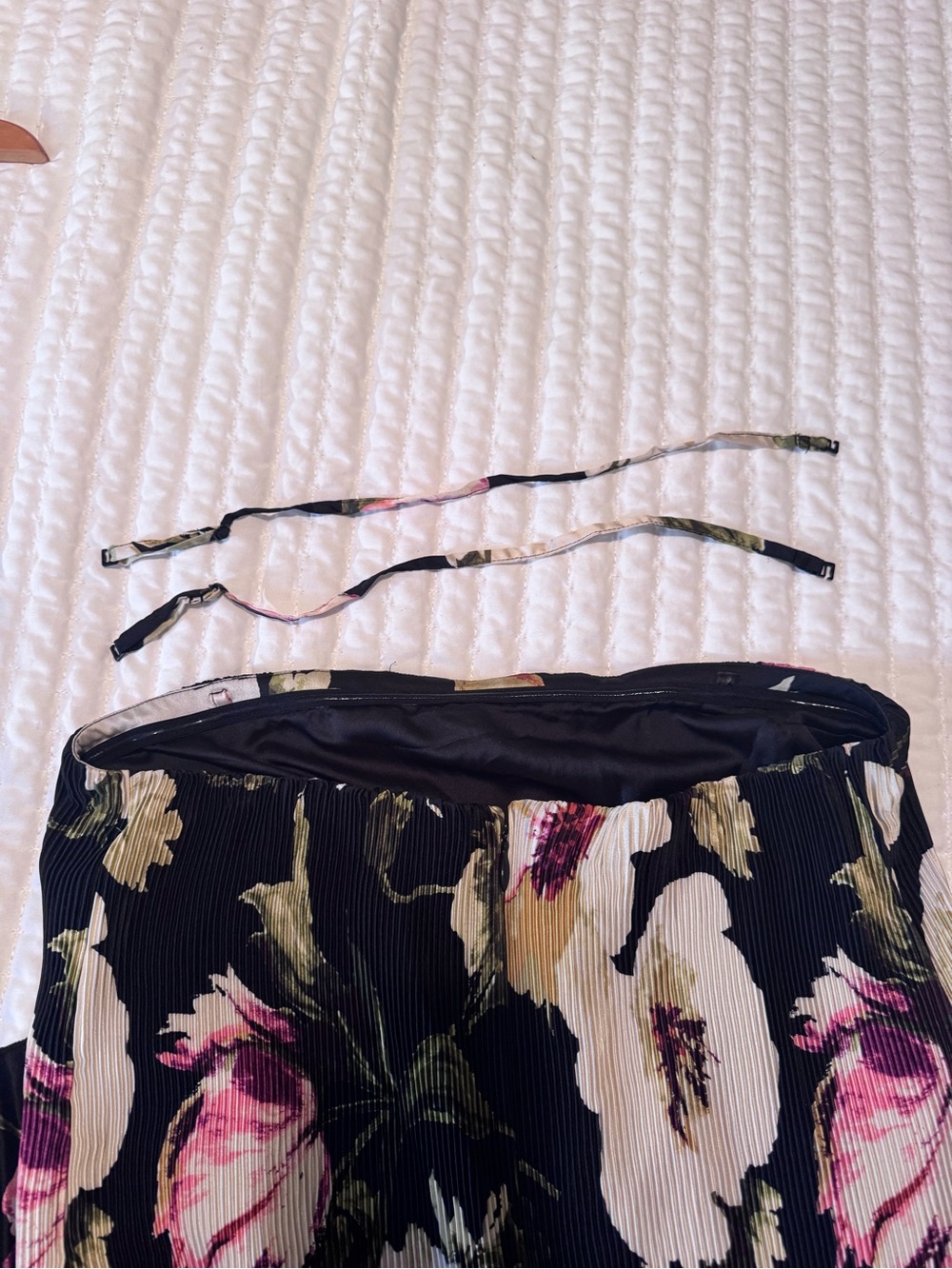 Abercrombie & Fitch Womens Floral Strapless Pleated Dress / L - Picture 6 of 6